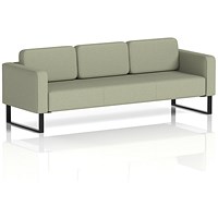 Brixworth 3 Seater Sofa, With Black Legs, In Main Line Flax Fabric, Newbury