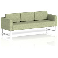 Brixworth 3 Seater Sofa, With White Legs, In Rivet Fabric, Burnish