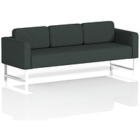 Brixworth 3 Seater Sofa, With White Legs, In Rivet Fabric, Charcoal