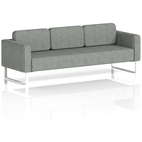 Brixworth 3 Seater Sofa, With White Legs, In Rivet Fabric, Prime