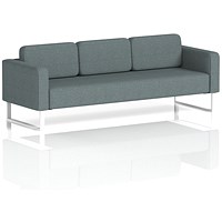 Brixworth 3 Seater Sofa, With White Legs, In Main Line Flax Fabric, Westminster