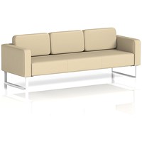 Brixworth 3 Seater Sofa, With White Legs, In Sumi Fabric, Zen