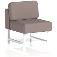 Brixworth Modular Seating Central Unit, With White Legs, In Yoredale Fabric, Settle