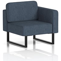 Brixworth Modular Seating Left Unit, With Black Legs, In Rivet Fabric, Crucible