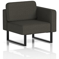 Brixworth Modular Seating Left Unit, With Black Legs, In Main Line Flax Fabric, Temple