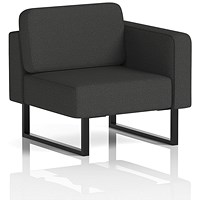 Brixworth Modular Seating Left Unit, With Black Legs, In Synergy Fabric, Mix
