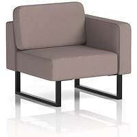 Brixworth Modular Seating Left Unit, With Black Legs, In Yoredale Fabric, Settle