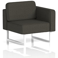 Brixworth Modular Seating Left Unit, With White Legs, In Main Line Flax Fabric, Temple