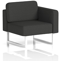 Brixworth Modular Seating Left Unit, With White Legs, In Synergy Fabric, Mix