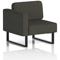Brixworth Modular Seating Right Unit, With Black Legs, In Main Line Flax Fabric, Temple