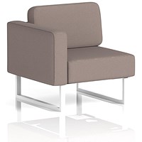 Brixworth Modular Seating Right Unit, With White Legs, In Yoredale Fabric, Settle