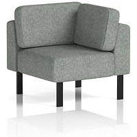 Brixworth Modular Seating Corner Unit, With Black Legs, In Rivet Fabric, Prime