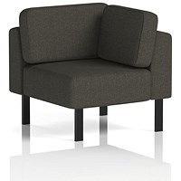 Brixworth Modular Seating Corner Unit, With Black Legs, In Main Line Flax Fabric, Temple