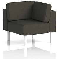 Brixworth Modular Seating Corner Unit, With White Legs, In Main Line Flax Fabric, Temple
