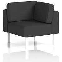 Brixworth Modular Seating Corner Unit, With White Legs, In Synergy Fabric, Mix