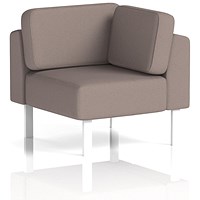 Brixworth Modular Seating Corner Unit, With White Legs, In Yoredale Fabric, Settle