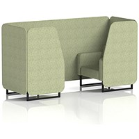 Brixworth 2 Seater Booth, Black Legs, Rivet Fabric, Burnish Panels And Sofa