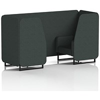 Brixworth 2 Seater Booth, Black Legs, Rivet Fabric, Charcoal Panels And Sofa Brixworth 2 Seater Booth, Black Legs, Rivet Fabric, Charcoal Panels And Sofa