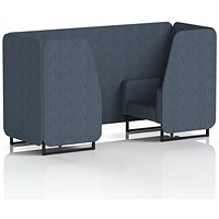Brixworth 2 Seater Booth, Black Legs, Rivet Fabric, Crucible Panels And Sofa