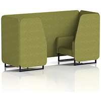 Brixworth 2 Seater Booth, Black Legs, Rivet Fabric, Olive Panels And Sofa
