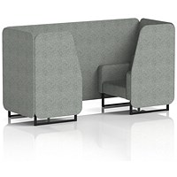 Brixworth 2 Seater Booth, Black Legs, Rivet Fabric, Prime Panels And Sofa