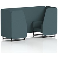 Brixworth 2 Seater Booth, Black Legs, X2 Fabric, Polygon Panels And Sofa