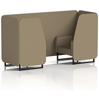 Brixworth 2 Seater Booth, Black Legs, Main Line Flax Fabric, Bank Panels And Sofa