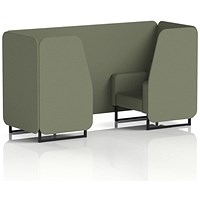 Brixworth 2 Seater Booth, Black Legs, Main Line Flax Fabric, Monument Panels And Sofa