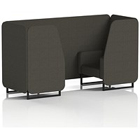 Brixworth 2 Seater Booth, Black Legs, Main Line Flax Fabric, Temple Panels And Sofa