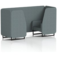 Brixworth 2 Seater Booth, Black Legs, Main Line Flax Fabric, Westminster Panels And Sofa