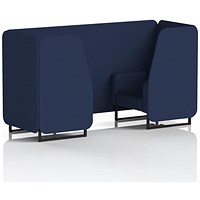 Brixworth 2 Seater Booth, Black Legs, Synergy Fabric, Alike Panels And Sofa