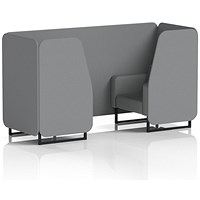 Brixworth 2 Seater Booth, Black Legs, Synergy Fabric, Partner Panels And Sofa