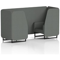 Brixworth 2 Seater Booth, Black Legs, Sumi Fabric, Kobe Panels And Sofa
