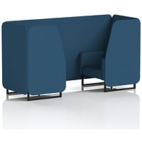 Brixworth 2 Seater Booth, Black Legs, Sumi Fabric, Uto Panels And Sofa
