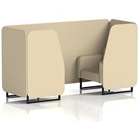 Brixworth 2 Seater Booth, Black Legs, Sumi Fabric, Zen Panels And Sofa