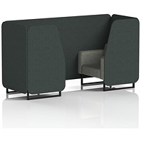 Brixworth 2 Seater Booth, Black Legs, Rivet Fabric, Charcoal Panels And Vitreous Sofa Brixworth 2 Seater Booth, Black Legs, Rivet Fabric, Charcoal Panels And Vitreous Sofa