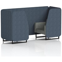 Brixworth 2 Seater Booth, Black Legs, Rivet Fabric, Crucible Panels And Prime Sofa