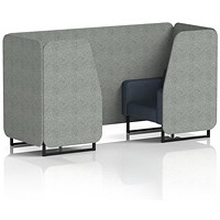 Brixworth 2 Seater Booth, Black Legs, Rivet Fabric, Prime Panels And Crucible Sofa