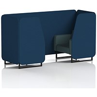 Brixworth 2 Seater Booth, Black Legs, X2 Fabric, Calculus Panels And Polygon Sofa