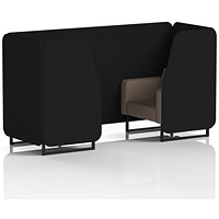 Brixworth 2 Seater Booth, Black Legs, X2 Fabric, Diameter Panels And Theory Sofa