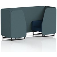 Brixworth 2 Seater Booth, Black Legs, X2 Fabric, Polygon Panels And Calculus Sofa
