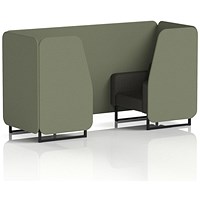 Brixworth 2 Seater Booth, Black Legs, Main Line Flax Fabric, Monument Panels And Temple Sofa