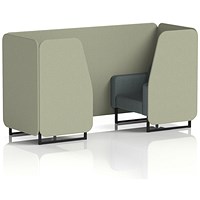 Brixworth 2 Seater Booth, Black Legs, Main Line Flax Fabric, Newbury Panels And Westminster Sofa