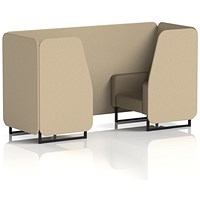 Brixworth 2 Seater Booth, Black Legs, Main Line Flax Fabric, Upminster Panels And Bank Sofa