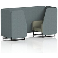Brixworth 2 Seater Booth, Black Legs, Main Line Flax Fabric, Westminster Panels And Newbury Sofa