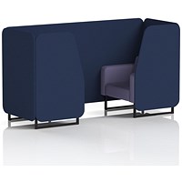Brixworth 2 Seater Booth, Black Legs, Synergy Fabric, Alike Panels And Order Sofa