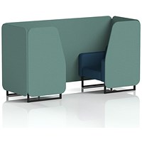 Brixworth 2 Seater Booth, Black Legs, Sumi Fabric, Handa Panels And Uto Sofa