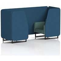 Brixworth 2 Seater Booth, Black Legs, Sumi Fabric, Uto Panels And Handa Sofa