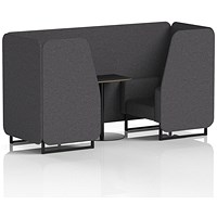 Brixworth 2 Seater Booth with Table, Black Legs, Black Table, X2 Fabric, Arithmetic Panels And Sofa