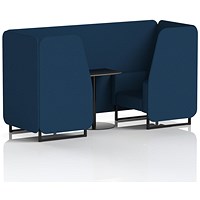 Brixworth 2 Seater Booth with Table, Black Legs, Black Table, X2 Fabric, Calculus Panels And Sofa